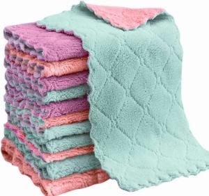 China Knitted Design Microfiber Cleaning Cloth for House Kit Lint Free and Multi Color factory