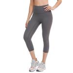 80%Nylon Women Yoga Workout capris Leggings Tights With Waist Pocket
