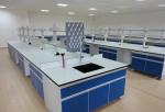 PVC Handle Steel Wood Lab Island Bench For University Laboratory