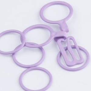China DTM Purple 15mm Metal Bra Hooks , Swimsuit Bra Hooks factory