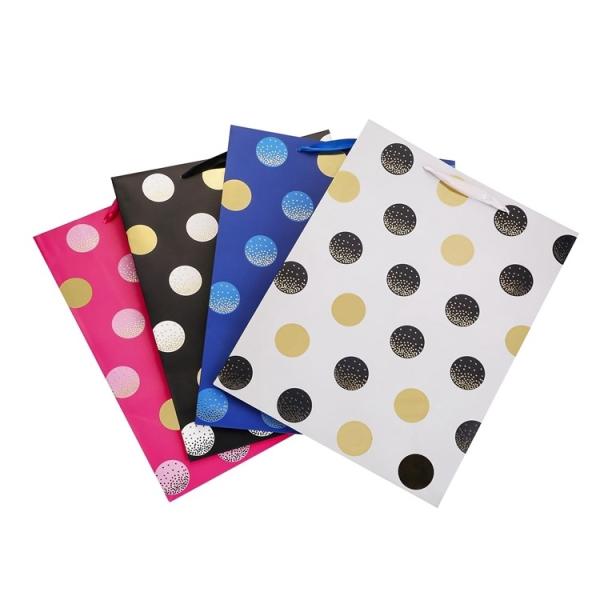 CMYK 4 Color Offset Printing Portable Store Shopping Carry Small Paper Bags For