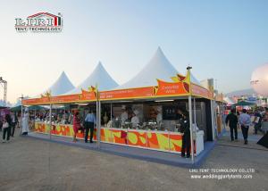China Portable 5x5m pagoda gazebo canopy tent aluminum frame and PVC roof cover used as stall for wine and dine festival factory