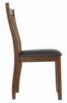 Dining Side Wooden Dining Room Chairs Comb Back Brown Base And Black Upolstered