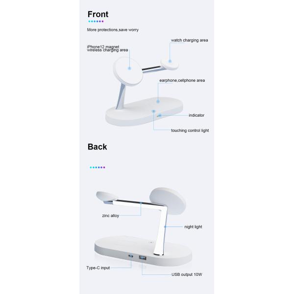 5 In 1 Fast Magnetic Charger Wireless For IPhone 16 15 14 13 12 Pro/Max/Plus/Mini, AirPods