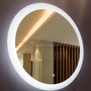 China Glass Oval Shape Round Smart Touch Screen LED Bathroom Vanity Mirror with Dimming factory