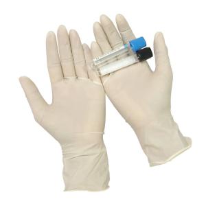 China Skin Color Latex Gloves Powdered Examination Gloves Disposable For Cleanroom Household Use Wholesale factory