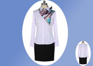 China Pink Female Work Uniform Shirts 1 Breast Pocket As Business Office Clothing factory