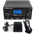 ABS Tattoo Power Unit , Tattoo Machine Power Supply Kit With Foot Switch And
