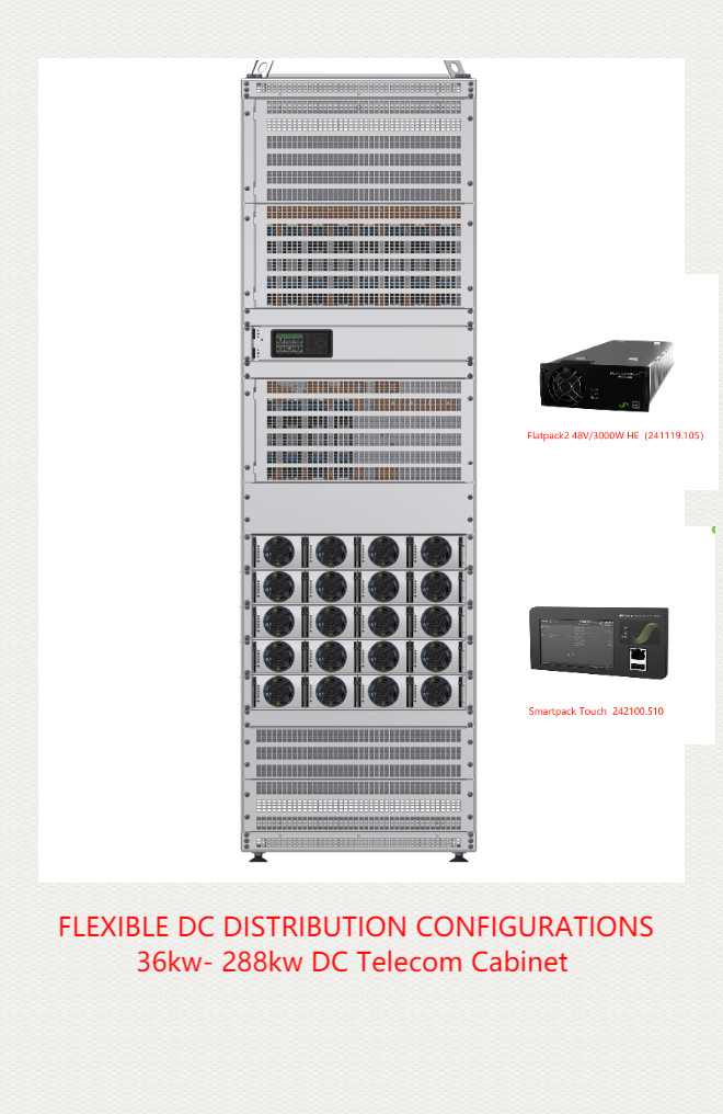 Large 36 - 288kw Telecom Power System Eltek Flatpack2 48/2000 He