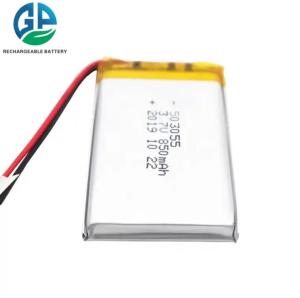 China KC , MSDS, RoHS Approved 503055 Rechargeable Li Ion Battery 3.7v 850mAh Lithium Polymer Battery factory