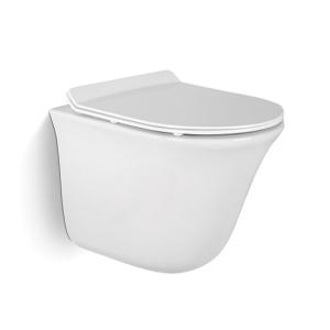 China Modern Bathroom High-end Custom Designer Wc Wall Hung Toilet High Quality Sanitary Ware Rimless Flushing Wall Hung Toilets factory