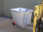 350kg Low Profile Dump Hopper Forklift Attachment Metal Self Dumping Hoppers