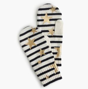 China Girl ' S Knitted Mitten Gloves With Foil Print Customized Color One Size factory