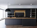 Custom Luxury Wood Grain MDF Moisture-Resistant Frameless Kitchen Cabinets Dubai