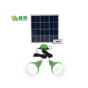 China CE ROHS Li Battery Solar Emergency Lights 2 Bulbs Solar Home Lighting Kit factory