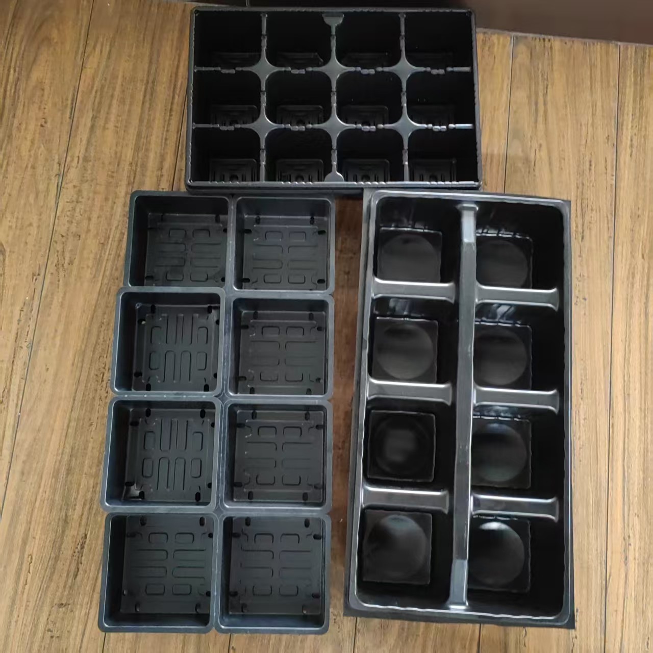 12 Grid Black Blister Tray With Holes PP Plastic Greenhouse Plant Planting Tray Agricultural Seed Hydroponic Tray