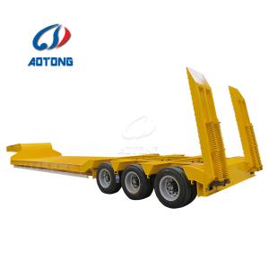 China 40t-120t Low Bed semi trailers with Mechanical/Hydraulic ladder and Mechanical Suspension factory