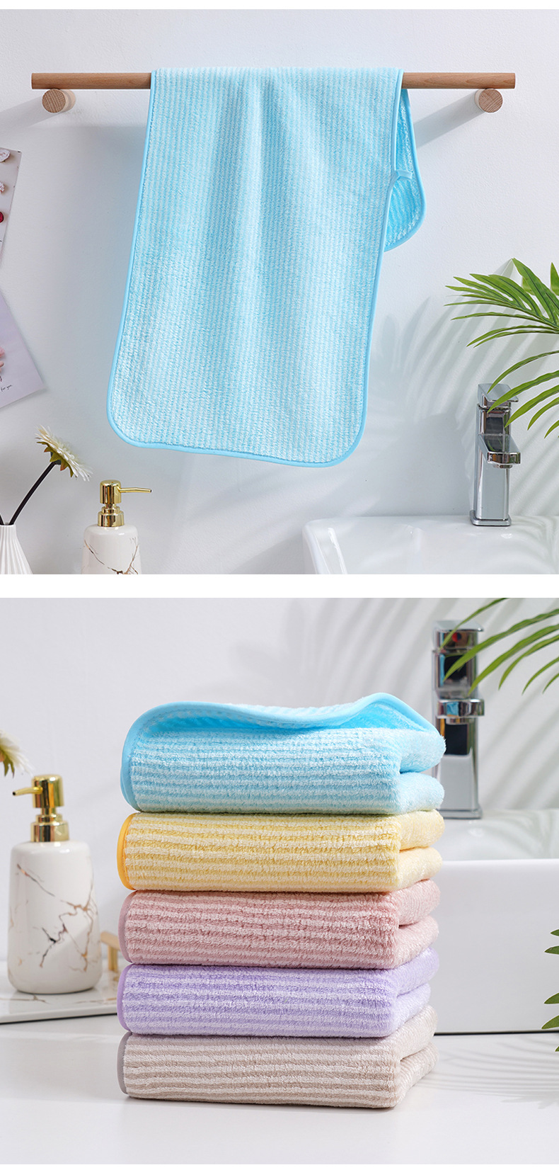 35x75cm Soft Microfiber Hand Towels for Bathroom and Spa Rectangle Shape Absorbent