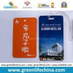 4colors Printing Hard PVC Luggage Tag with Round Loops
