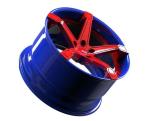 24 Inch ET50 2 Piece Forged Rims Brushed Blue Gloss Red Wheels
