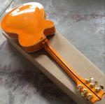 Tiger Flame jazz electric guitar.F hollow body jazz guitar. orange guitar