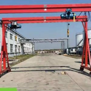 China 10T Electric Running Portable Aluminum Gantry Crane Turned With Chain Hoist factory