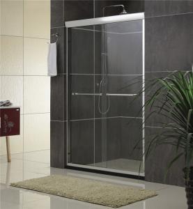 China Sand Silver Glass Shower Screen Aluminum Alloy Inline Double Sliding CE Certification factory