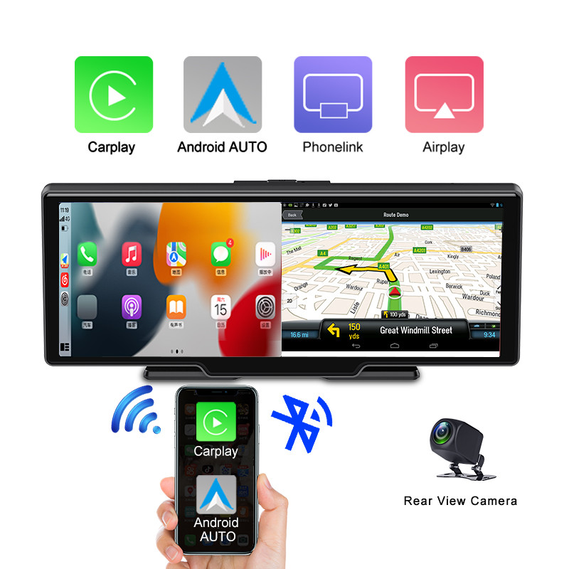 Dual Lens HD1080P Android Mp5 Carplay Dvd Player 10in Touch Screen 2.5K