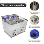 Stainless Steel Gas Fries Frying Machine Double Tank Commercial Table Top Deep