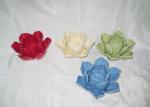 Handmade Ceramic Flower Candle Holder Wax Holder In Solid Colors Porcelain