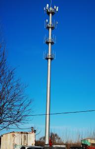 China Plug In Communication Antenna Single Tube Monopole Tower Hot Dip Galvanized factory