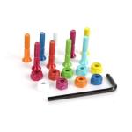25mm Skateboard Multi Tool Kit Of 9pcs Colored Mounting Bolts For Skateboard