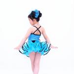 Back Cross Straps Kids Dance Clothes Black Edge Double Layer Skirt For Solo