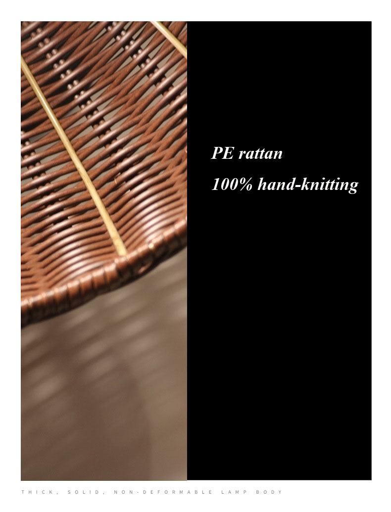 220V Rattan Wall Lamp Shade Hand Knitting Waterproof For Outdoor