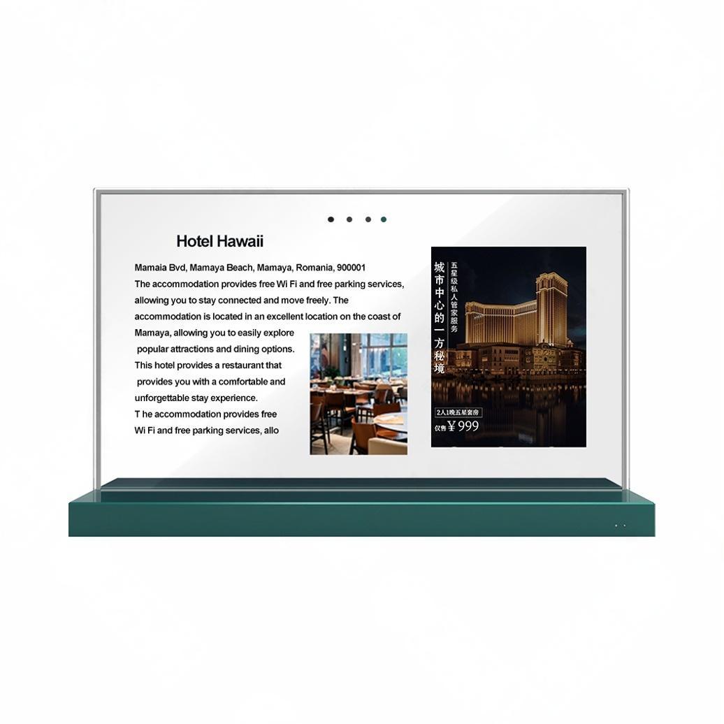 Front view of 30-inch OLED transparent display