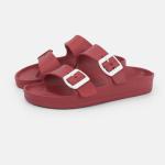 PVC Women'S Casual Slide Sandals , 36EU Double Buckle Sandals Womens