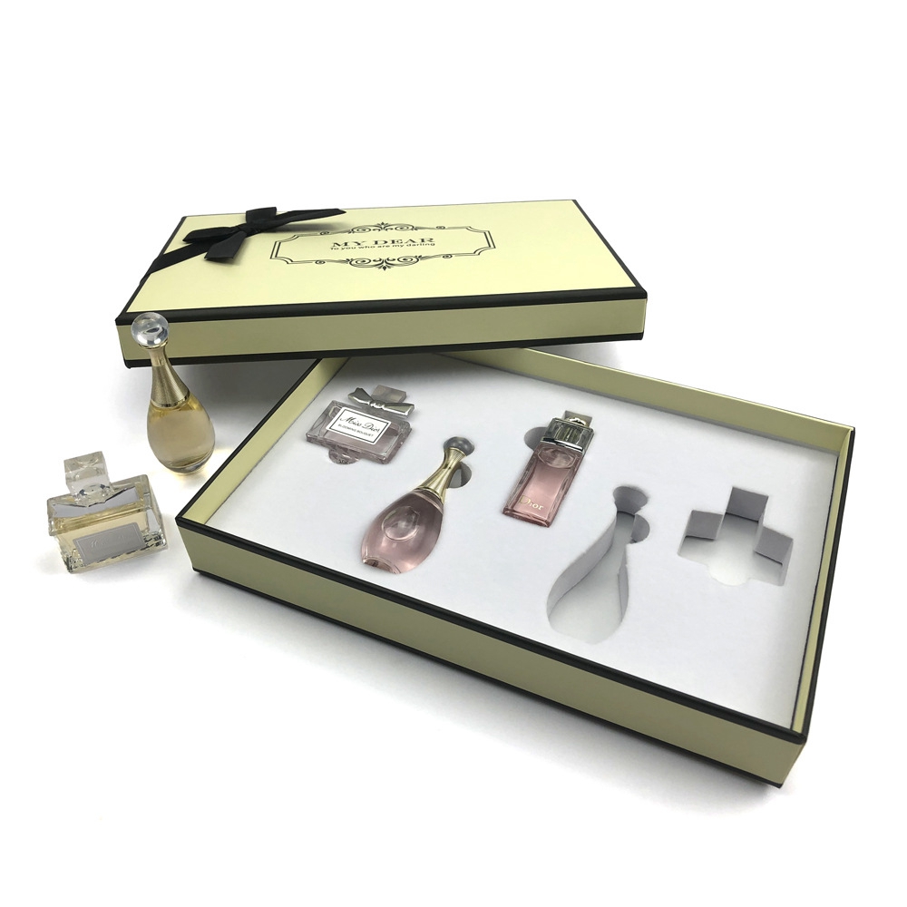 Recycled Materials Square Perfume Bottle Packaging Paper Box for Color Lid and Base