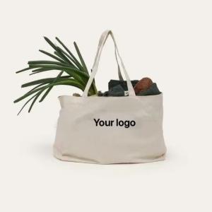 China Versatile Canvas Grocery Tote Bag with Pockets Organic Cotton Reusable Stylish factory