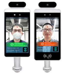 China 8 Inch aluminum body temperature face recognition vertical terminal Binocular wide dynamic camera infrared light factory