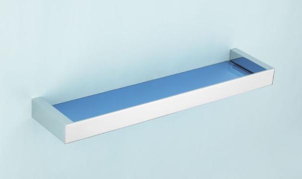 Glass shelf 89110,540mm-Square &Brass,toughened&frosted glass&Chrome color