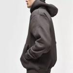 Oversized Cotton Casual Black Hoodie Various Colored Customs Logo