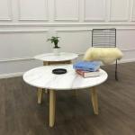 Living Room Round Dining Tabletops Marble Stone Countertops With Metal Base