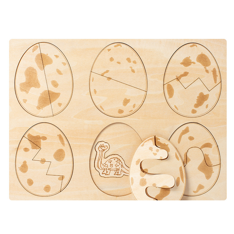 Montessori Toy wooden Mushroom Growth Cycle Puzzle &Wooden Dinosaur Puzzle