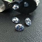 Vivid Blue Crushed Ice Hybrid Moissanite Gemstones Oval Cut VVS1 8mm