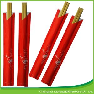 China Disposable 21cm Natural Tensoge Bamboo Chopsticks; Open Paper Packing factory
