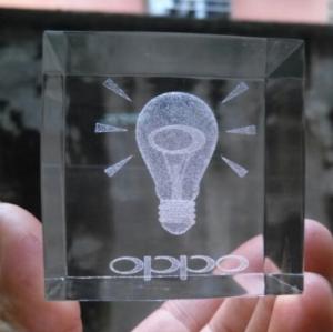 China 3D logo Acrylic laser inner carve factory