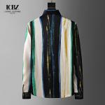 Solid Color Chinese Collar Men's Dress Shirts in Cotton for Dressy and Casual