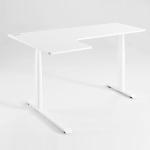 Rustic Brown L Shape Stand Up Desk for Gaming and Work Electric Height