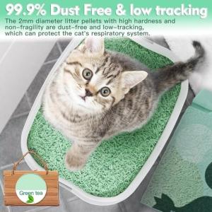 China ODM Sustainable Organic Green Tea Cat Litter Quick Clumping Dust Free Flushable factory