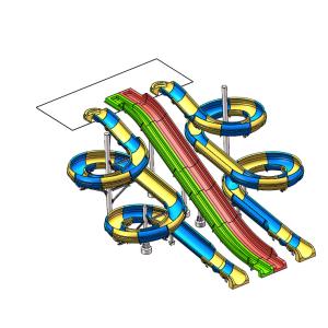 China Spiral Circle Whole Age Custom Water Slide With Mutiline Slides factory
